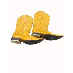 Potrero men’s leather orange western cowboy boots shoes size 8 SKU 4283